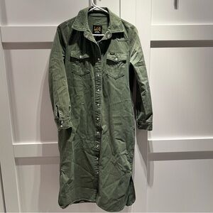 Lee Vintage Modern army Green jean dress with pockets